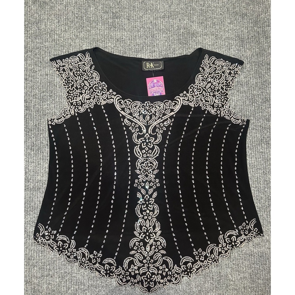 Dress Barn Y2k Collection Women's Embellished Beaded Black Plus Size 16/18